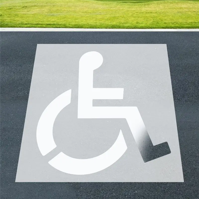 A69ehandicap Stencil Foldable Handicapped Parking Stencils Parking Stencils Disabled Template Mold