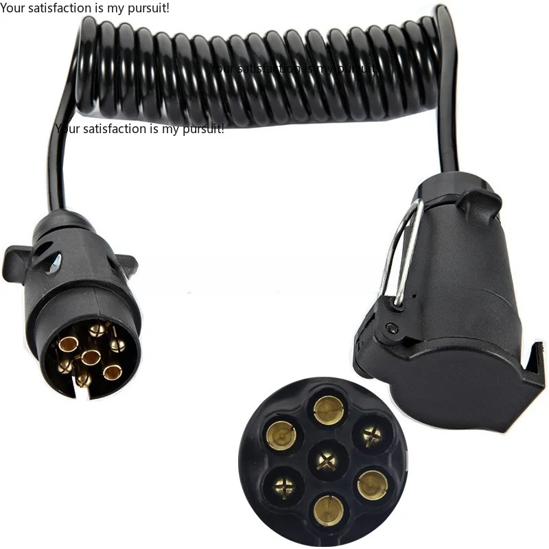 For Caravan Trailer EU Standard 7 Core Spiral Trailer Extension Cable Spring Retractable Taillight Signal Wire