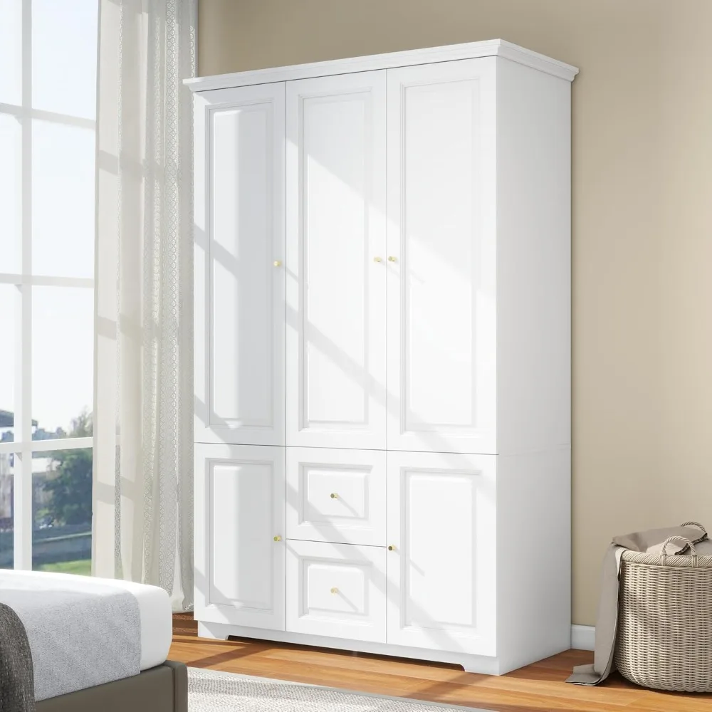 Bedroom Armoires Wardrobe Closet with 3 Doors: 74