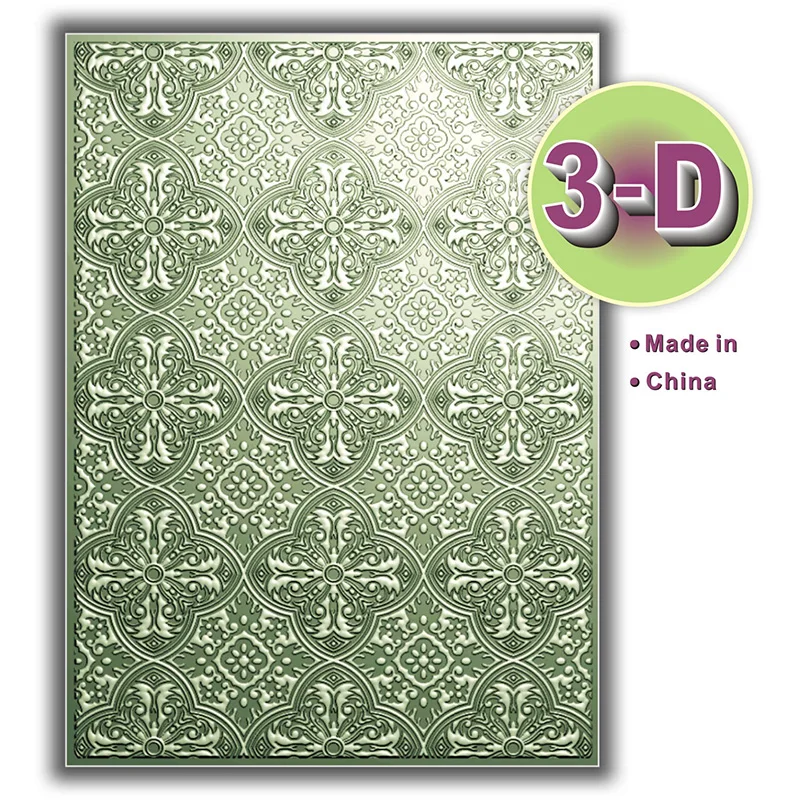 Retro-Fliesenstruktur-Design, 3D-Ordner mit Kunststoffprägung, Vorlage für DIY-Sammelalbum, Papier, Basteln, Kartenherstellung, dekorative Gegenstände