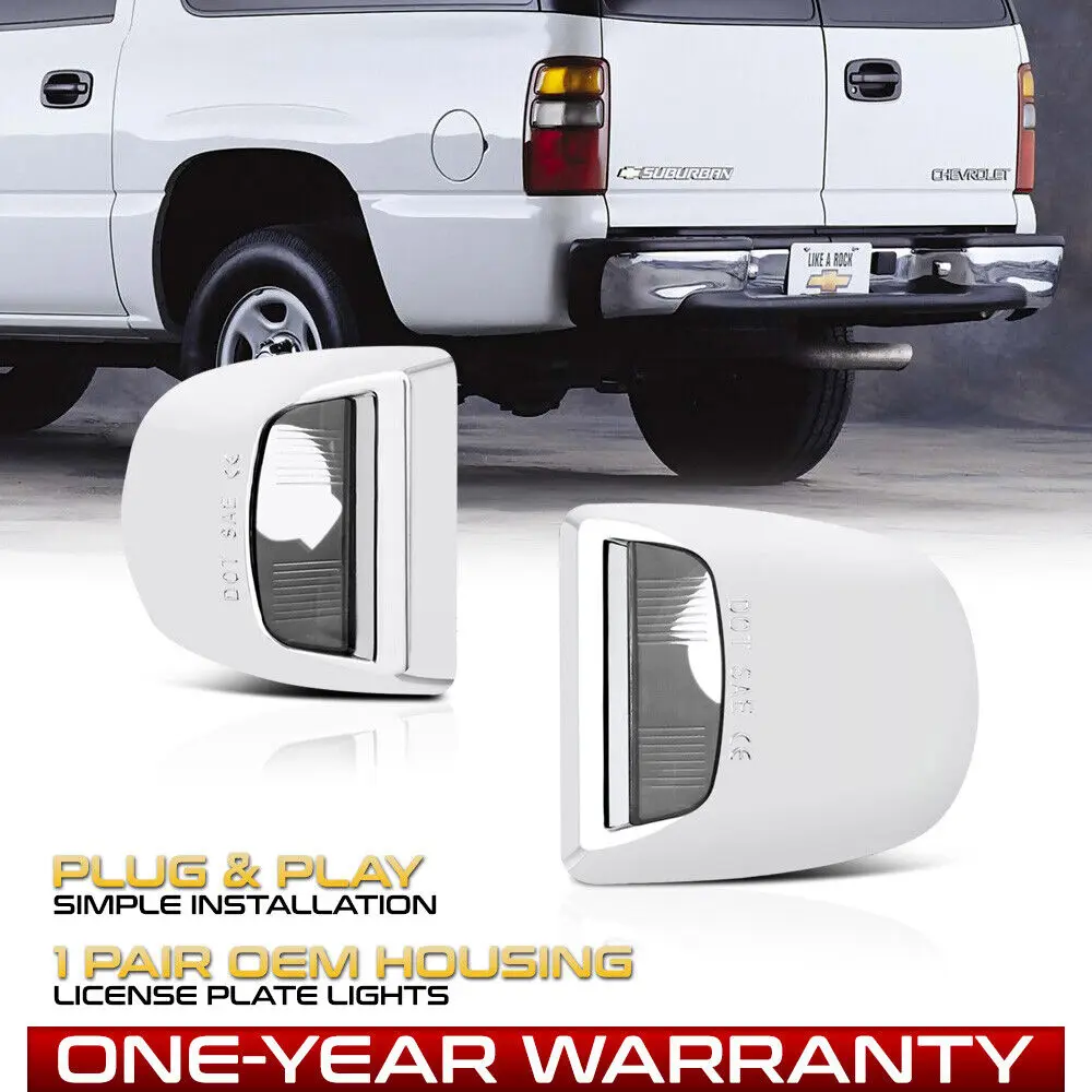 

[OE-STYLE] Chrome Bezel License Plate Light Lamp 00-06 Tahoe Suburban/GMC Yukon