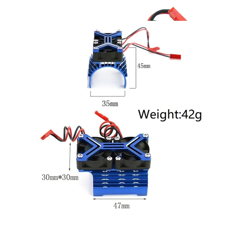 540 550 3650 3660 3670 Motor Heat Sink Cooling Fan 36mm Motor for 1/8 1/10 RC Car Axial SCX10 Traxxas TRX4 Tamiya