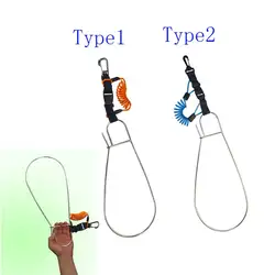 Süper büyük balık Stringer klip çelik çekirdek kordon Spearfishing Kayak balıkçılık tüplü dalış balık kilit toka