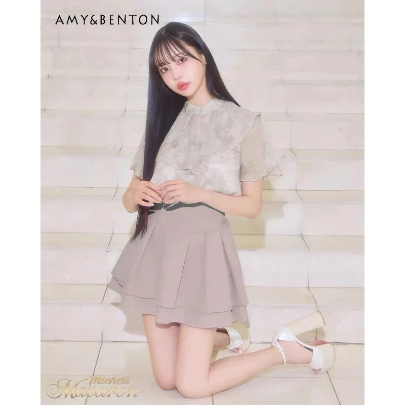 

25COSTemperament Socialite Тонкая юбка с высокой талией для женщин в японском стиле Mine Series Массовое производство Милая милая плиссированная юбка Stude