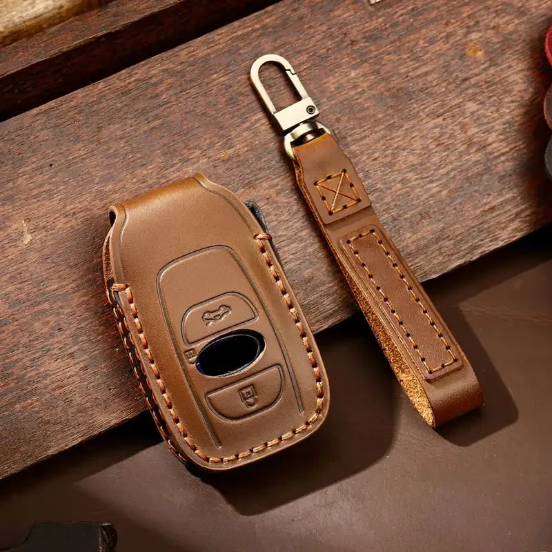 

1pc Leather Car Remote Key Case Cover For Subaru BRZ XV Forester Legacy Outback Key Protector Keychain Auto Accessories