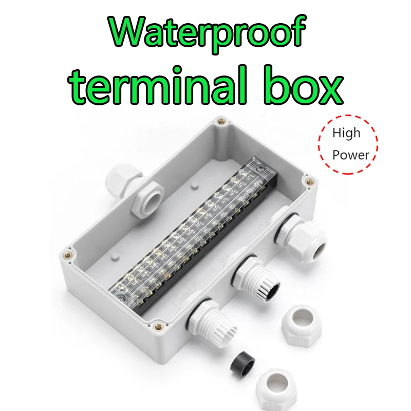 Wiring terminal box Plastic monitoring power supply with terminal outdoor waterproof threading cable division sealing box