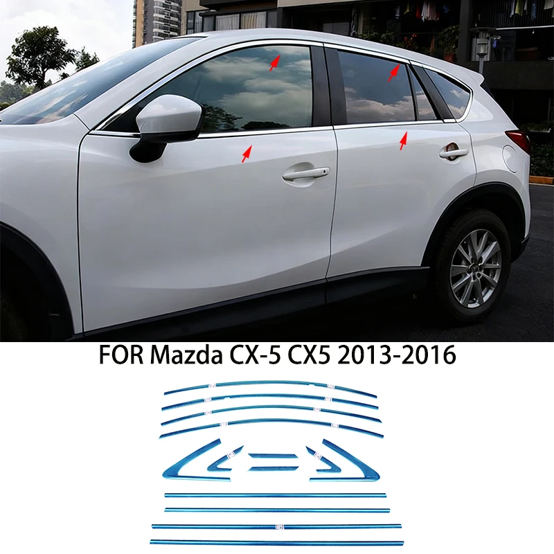 

Автомобильные аксессуары, подходят для Mazda CX-5 CX5 2013-2016, хромированная полоса для окон из нержавеющей стали, накладка на порог, боковая крышка