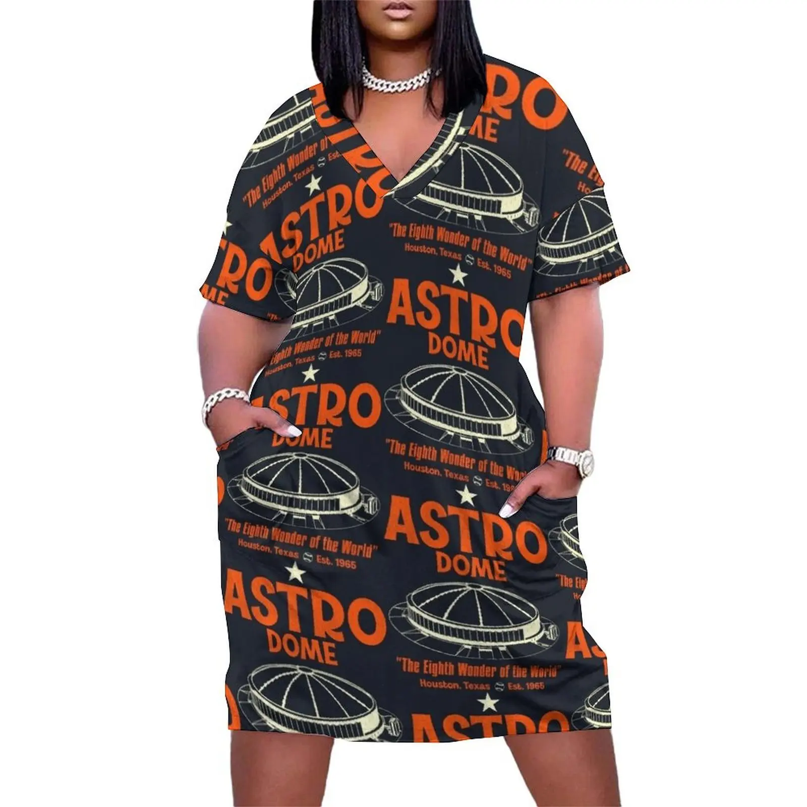 

Astrodome Stadium Loose Pocket Dress summer dresses for women 2025 dress cocktail dresses evening dresses women