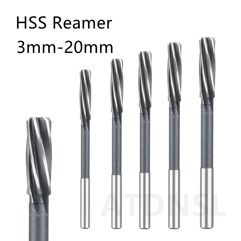 

HSS Spiral Flute Machine Reamer H7 D3mm-D20mm CNC Tool Precise Cutting for Metal Steel Aluminum Hole Expansion Drill