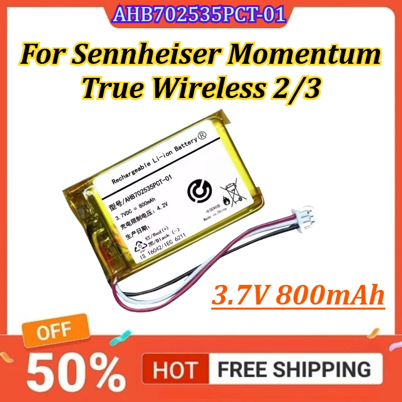 

AHB702535PCT-01 3.7V 800mAh Battery For Sennheiser Momentum True Wireless 2/3 Headset