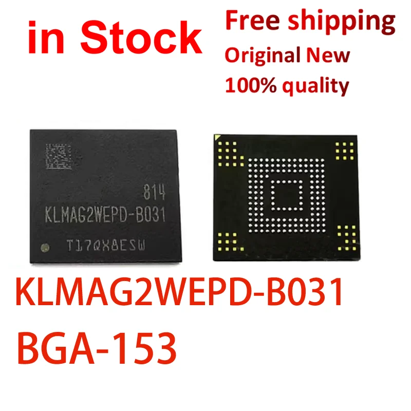 (1PCS) 100% New KLMAG2WEPD-B031 KLMAG2WEPD BGA-153 EMMC Memory Chip 16G Word Library 5.0 IC chipset