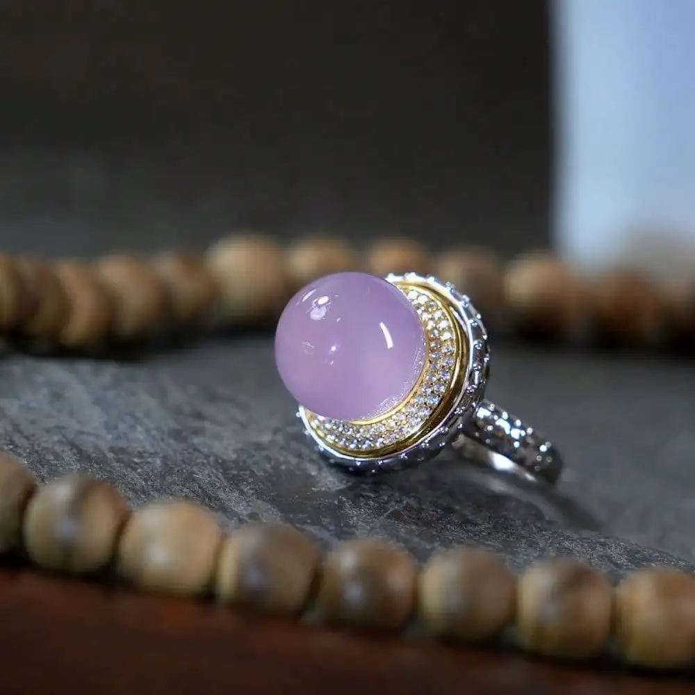 [Violet] Purple Gas Comes From The East, Time Comes And Goes, Ring, Women's , High-End Sense, Noble Imitation Hetian Jade Index Finger Ring