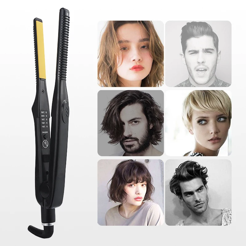 3/10 Pencil Flat Iron Mini Hair Straightener Fast Heating Beard Straightening Iron Small Flat Iron For Short Hair Straightener