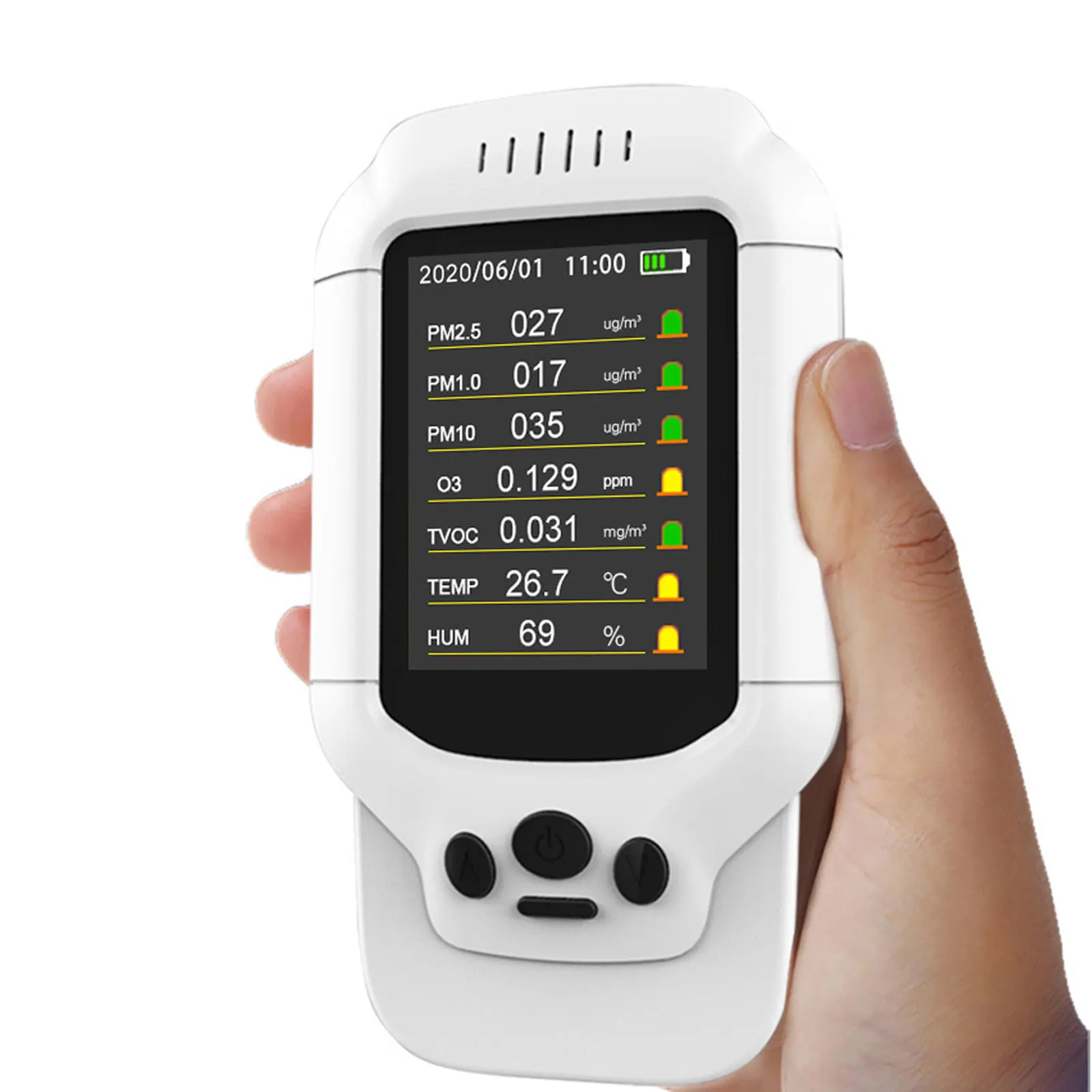 Gas Detector Multifunctional Intelligent O3 Ozone Meter Gas Detector Sensor Air Quality TVOC PM2.5 PM1.0 PM10 0-5ppm O3 Tester