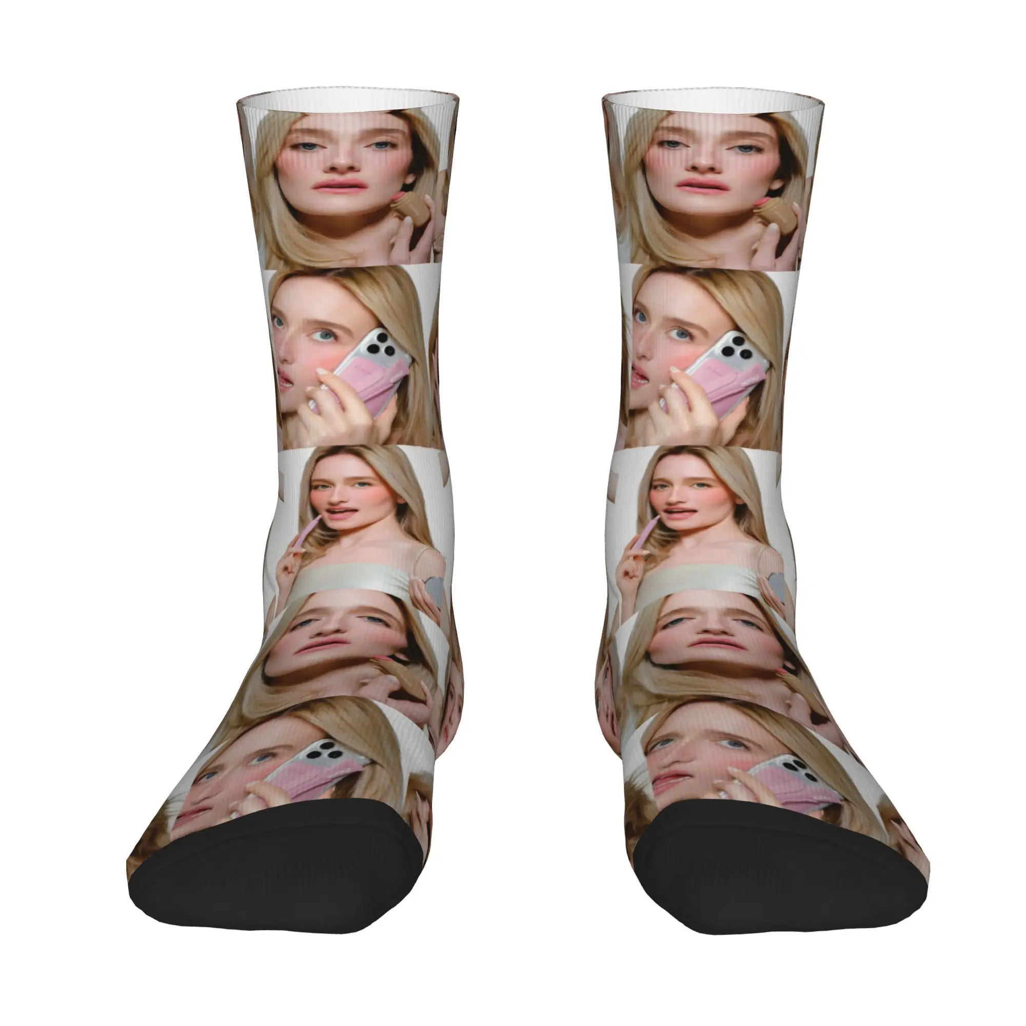 1 Pair Funny Happy Men's Sock Sarah Pidgeon Vintage Harajuku  Hip Hop Novelty Casual Crazy Sock Gift Printed