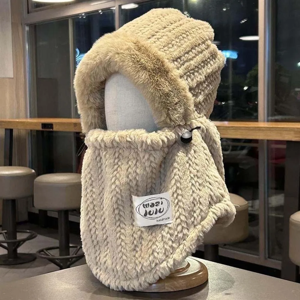 أفخم الشتاء وشاح متكامل قبعة 4 في 1 سميكة البلوز قناع قبعة كبيرة محيط الرأس Ushanka الباردة والدليل على وشاح الرجال