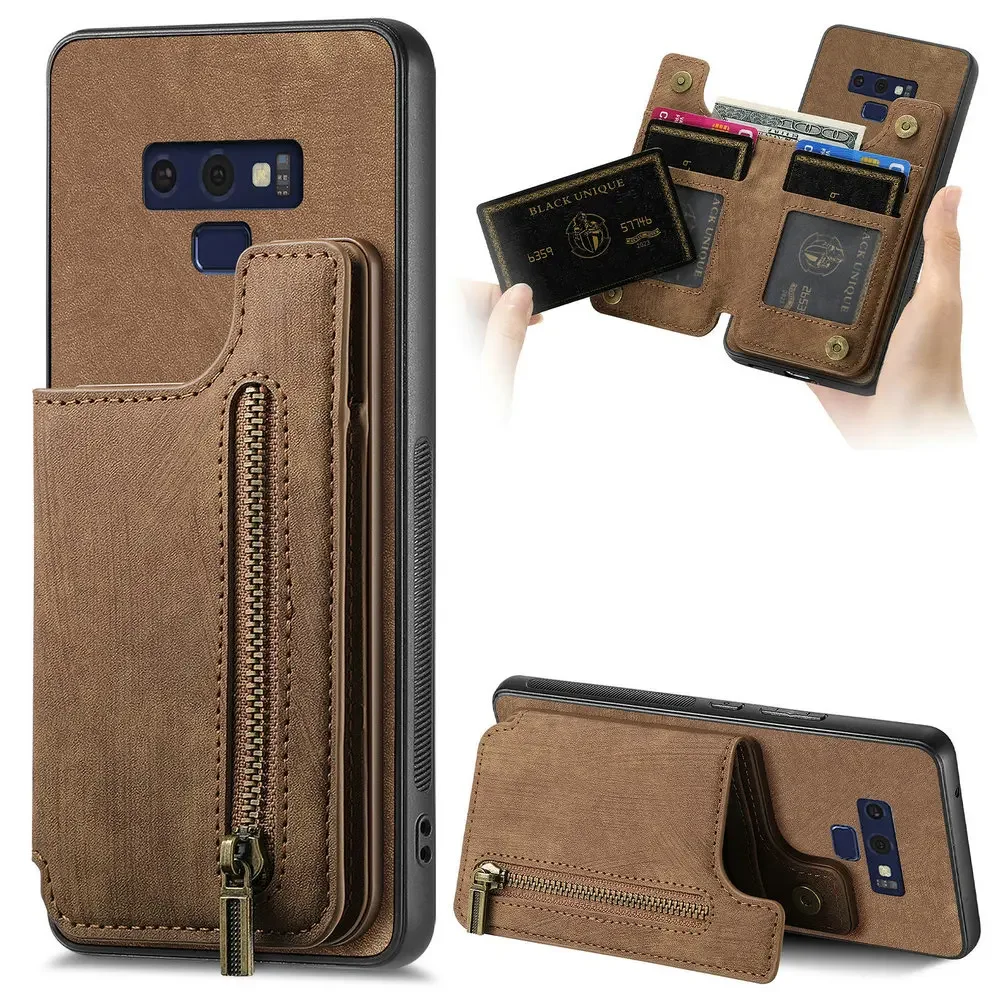 

Pop Note20 S9 Plus S10 S20 Ultra Luxury Case Zipper Wallet Card Coque For Samsung Galaxy Note 10 Plus S 9 8 Note 9 Shockproof Co
