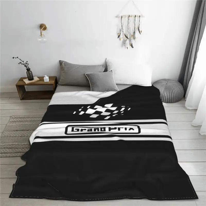 Lambretta Stripe Gp Flag 200 Grand Prix Blanket Shaggy Bedding Lightweight Faux Fur Throw For Sofa Bedroom