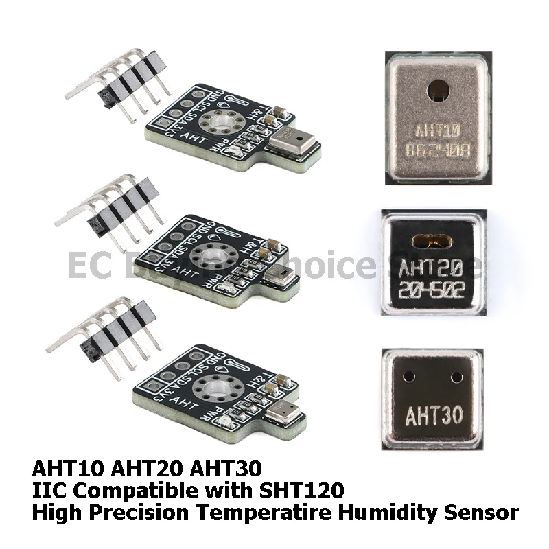 AHT10 AHT20 AHT30 High Precision Digital Temperature Humidity Sensor Measurement Module I2C IIC Communication Compatible SHT20