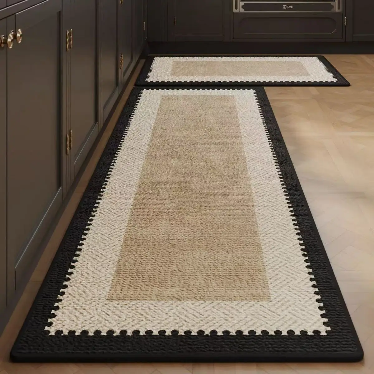 French Kitchen Bathroom Floor Mat Absorbent and Oil Absorbing Mat Universal Long Carpet Washable Carpet Easy To Maintain Cushion