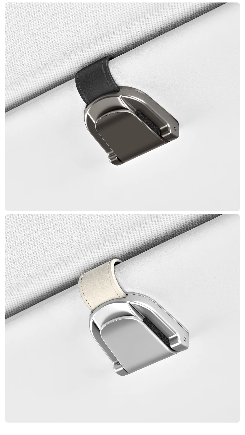 Luxuriöser Brillenhalter aus Legierung für das Auto, Brillenaufbewahrungsclip für den Autoinnenraum, Organizer-Zubehör, Karten- und Sonnenbrillenhalter – Detail 18