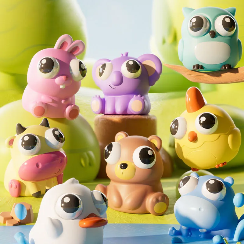 Children's creativity cute and lifelike animals explosive eyes squeezing and relieving staring little dolls venting toys
