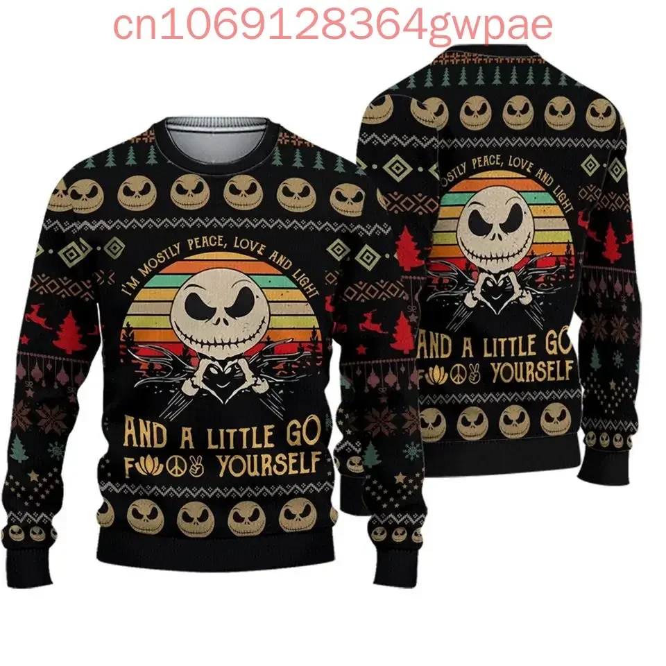 Jack Skellington and Sally Ugly Sweater Men's Women's Tops the Nightmare before Christmas Ugly Christmas Sweater