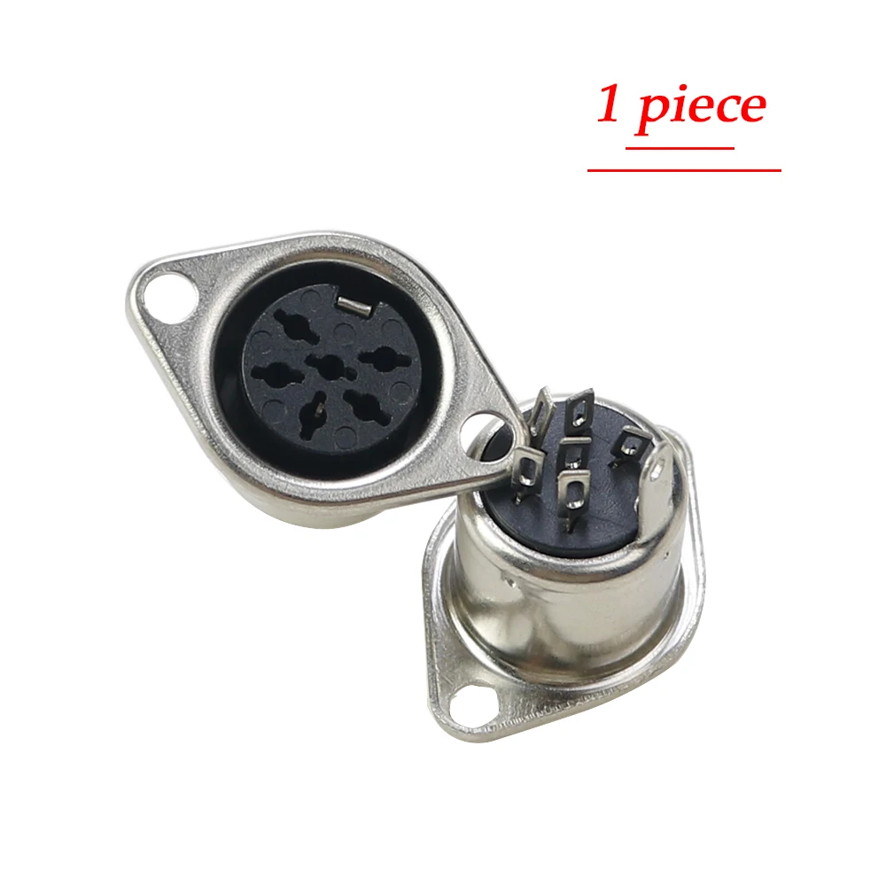 2Pcs Computer Keyboard Plug 3P 4P 5P 6P 7P 8P DIN S Terminal Connector Female Socket Mount adapter SOLDER MIDI cable connector