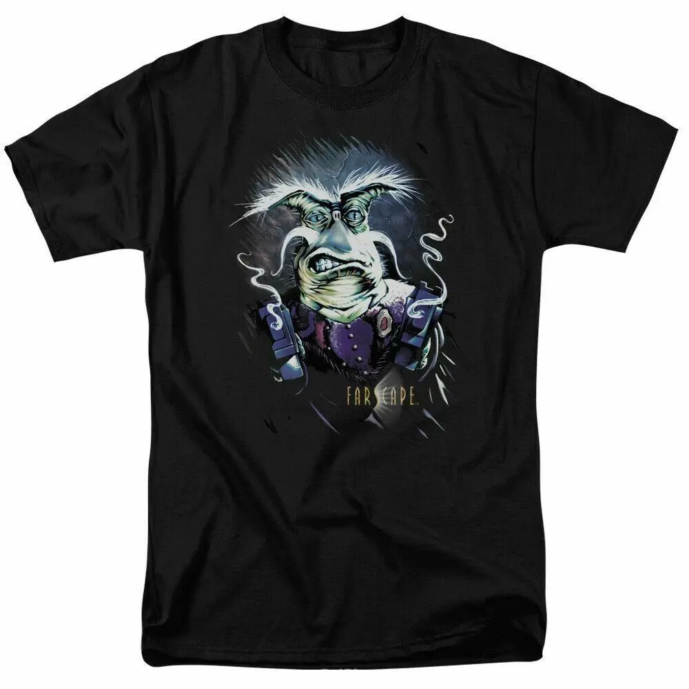 Farscape Rygel Smoking Guns T-Shirt lizenziert Sci-Fi Alien TV-Show T-Shirt neu schwarz