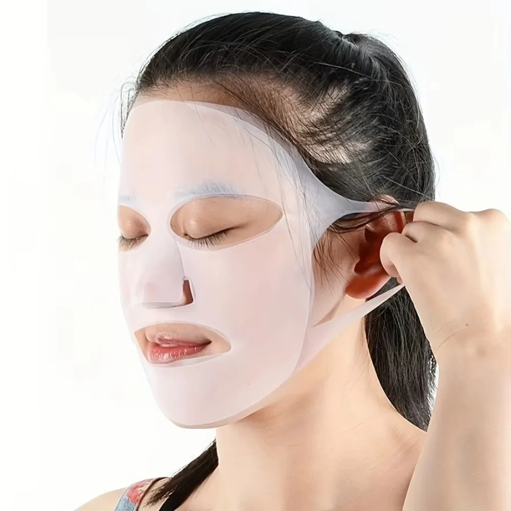 Reusable Silicone Face Mask Holder 3D Anti Wrinkle Moisturizing Facial Mask Cover Ear Hanging Design Auxiliary Mask