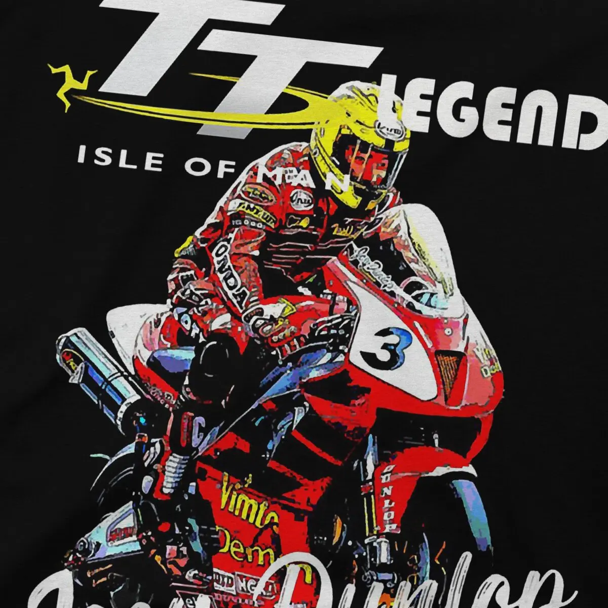 Joey Dunlop Tt Legend Men\'s T Shirts Mann Motorcycle Race Vintage Tees Short Sleeve O Neck T-Shirts 100% Cotton Gift Idea