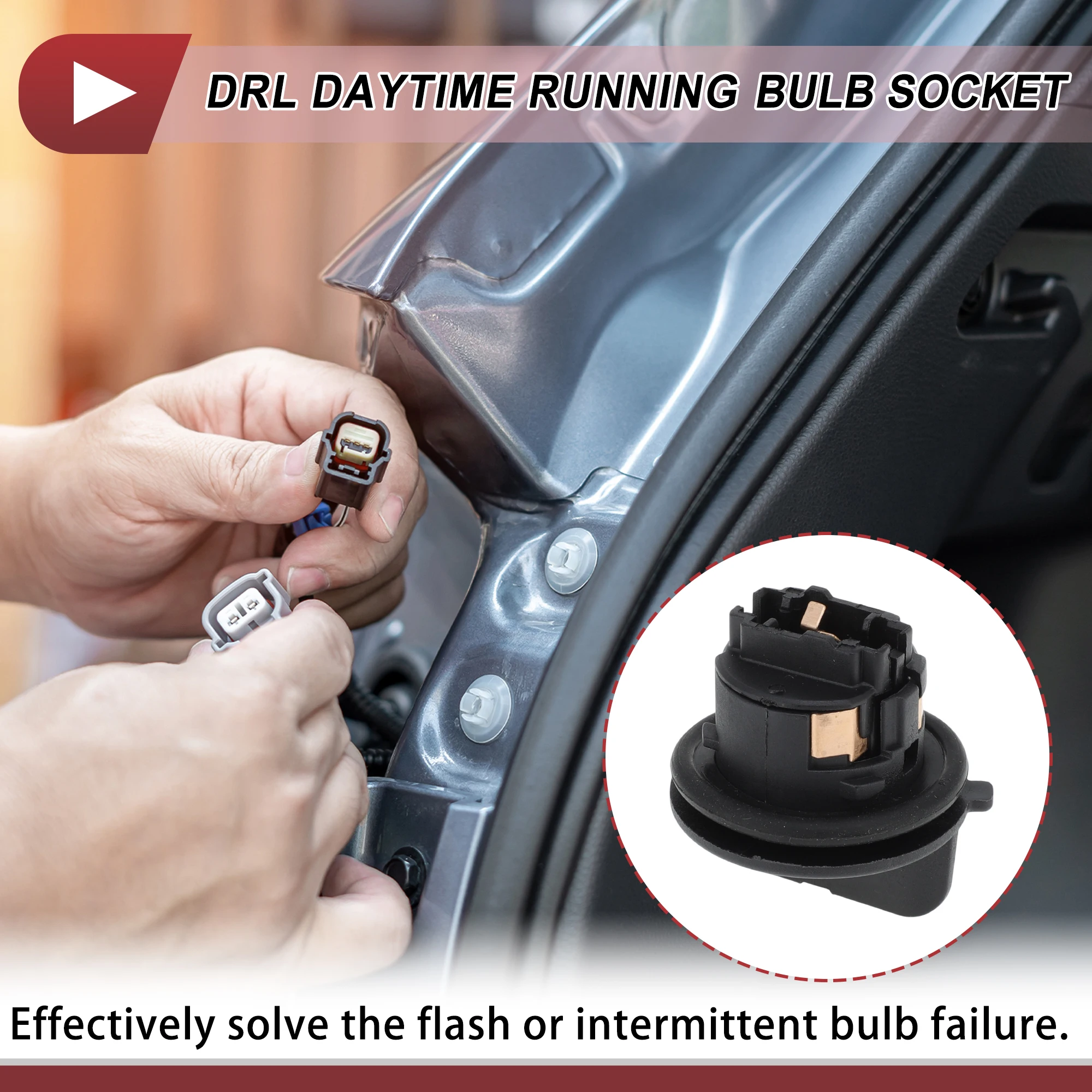 X Autohaux 1 Pc DRL Day Running Light Socket for Vauxhall Corsa D 2011-2024 No.95507733 Lamp Bulb Connector