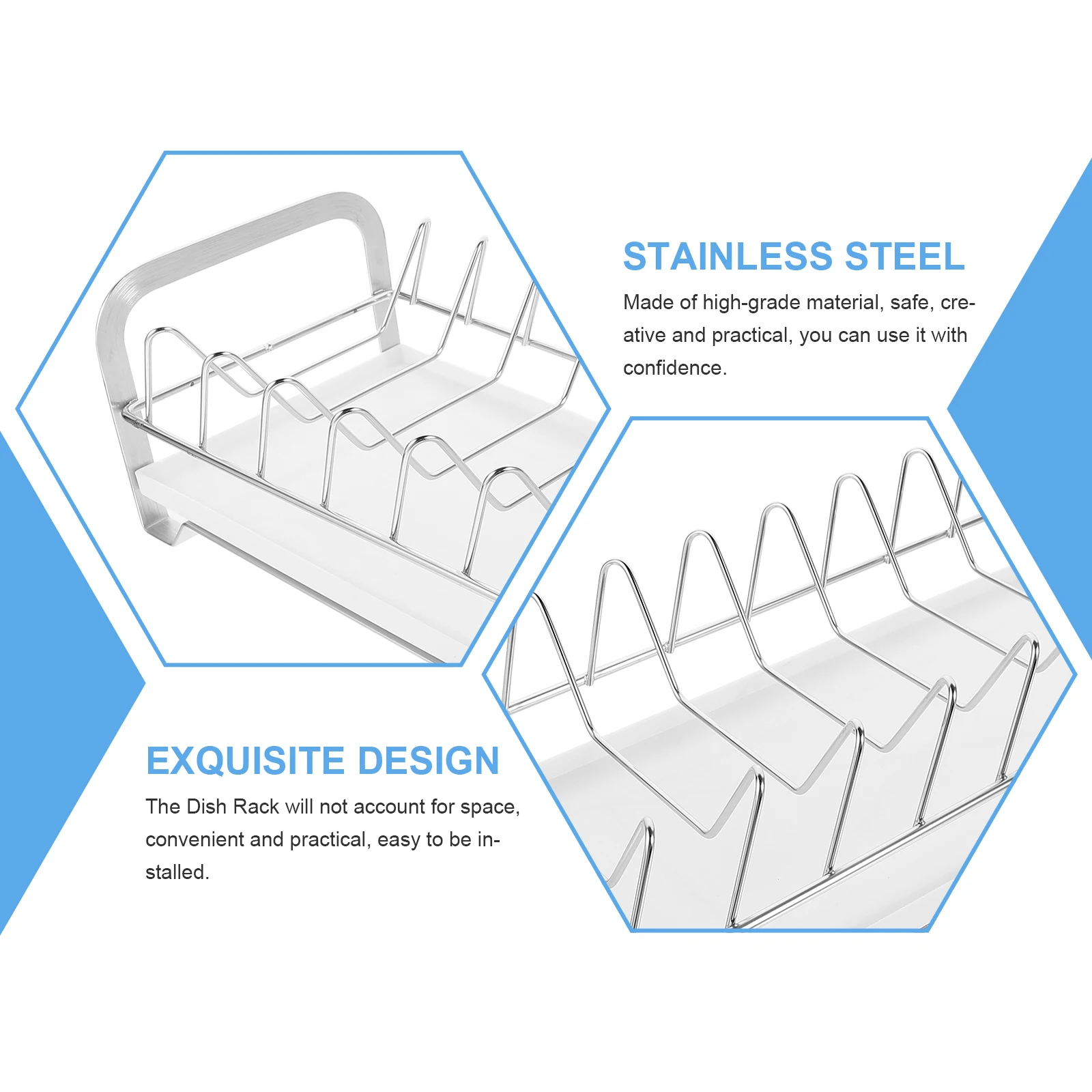 

8 Piece Stainless Steel Kitchen Plate ganizer Rack Dish Drying Holder Drainboard for Utensils Dish Drying Rack ganizing