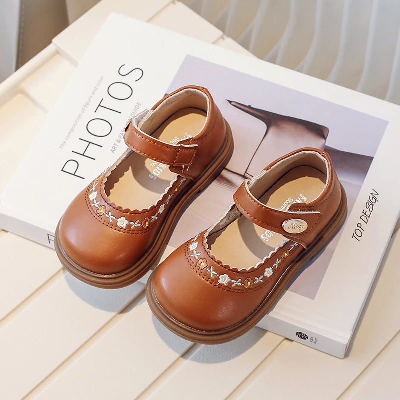 1-6 سنوات الفتيات الصغيرات أحذية ربيع الخريف الاطفال لينة بولي أحذية أحذية من الجلد لفتاة المدرسة ماري جين لطيف الحلو الأحذية المسطحة #4