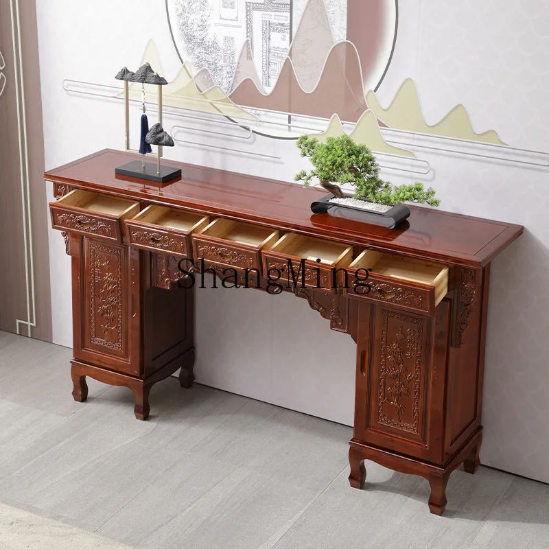 ZYY Chinese all-solid wood Buddha table household Shentai Buddha table tribute table old middle hall Zonghan