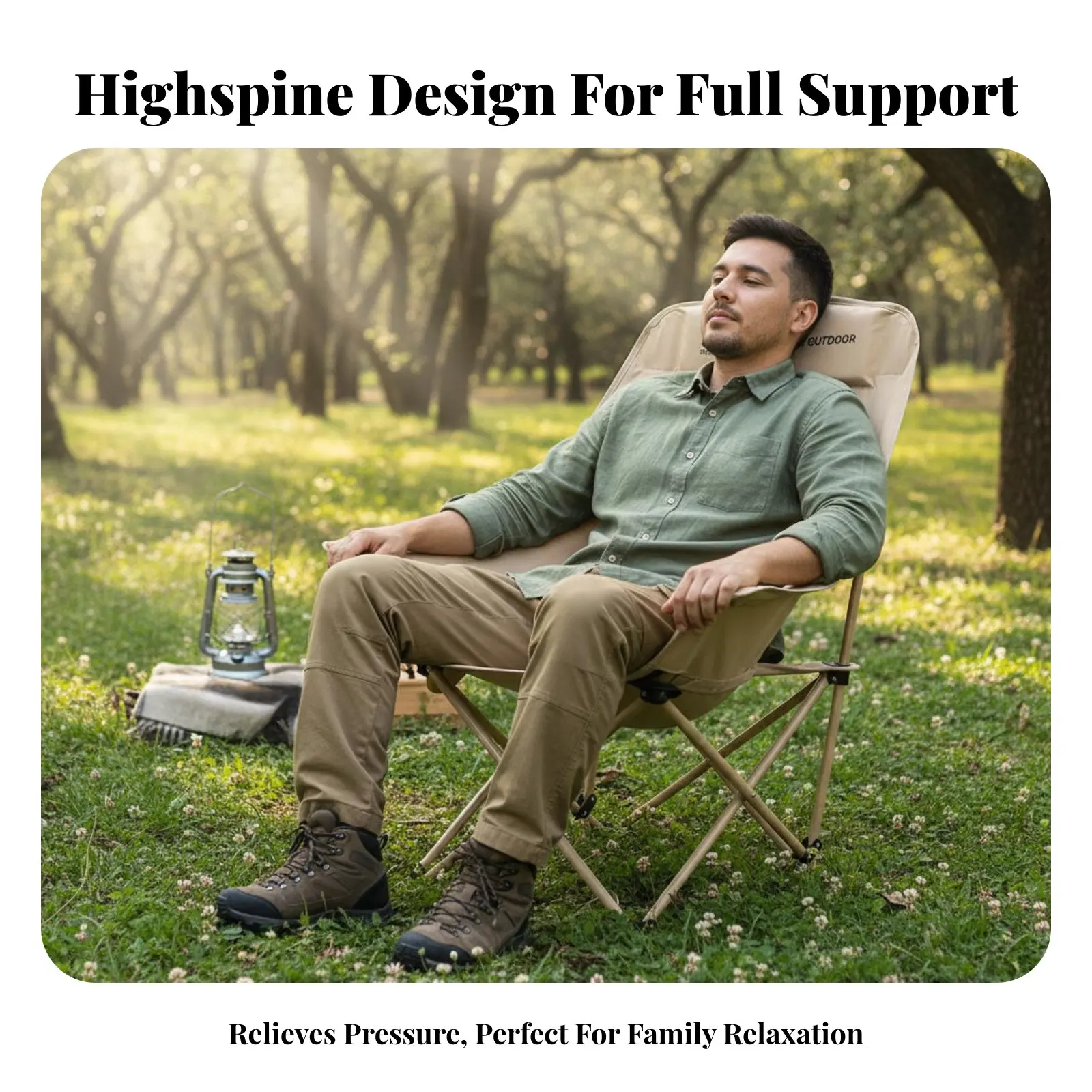 

Кресло-шезлонг Highrear Moon Chair со складной рамой, компактное, для удобного хранения, прочное, для рыбаков и любителей пляжного отдыха