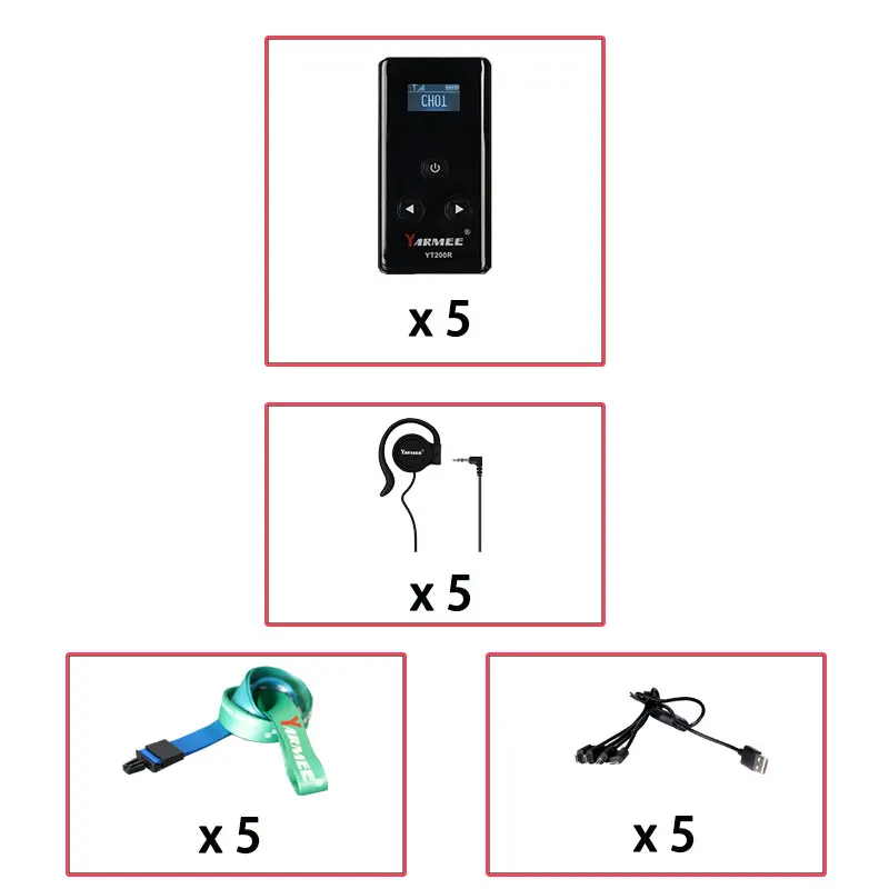 YARMEE Gids Systeem Draadloze Audio Zender Ontvanger Met Microfoon Oortelefoon Voor Simultaan Tolken Reizen