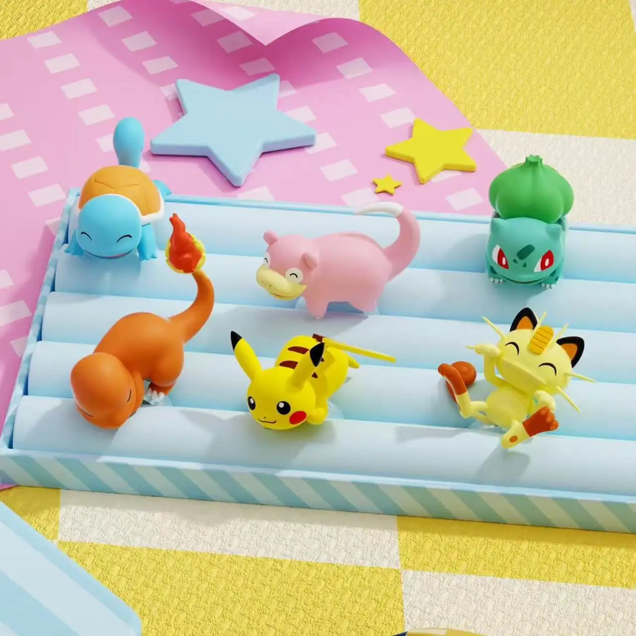 

Genuine Pokemon Blind Box Pikachu Charmander Bulbasaur Anime Action Figures PVC Model Ring Fingertip Doll Toys Birthday Gifts