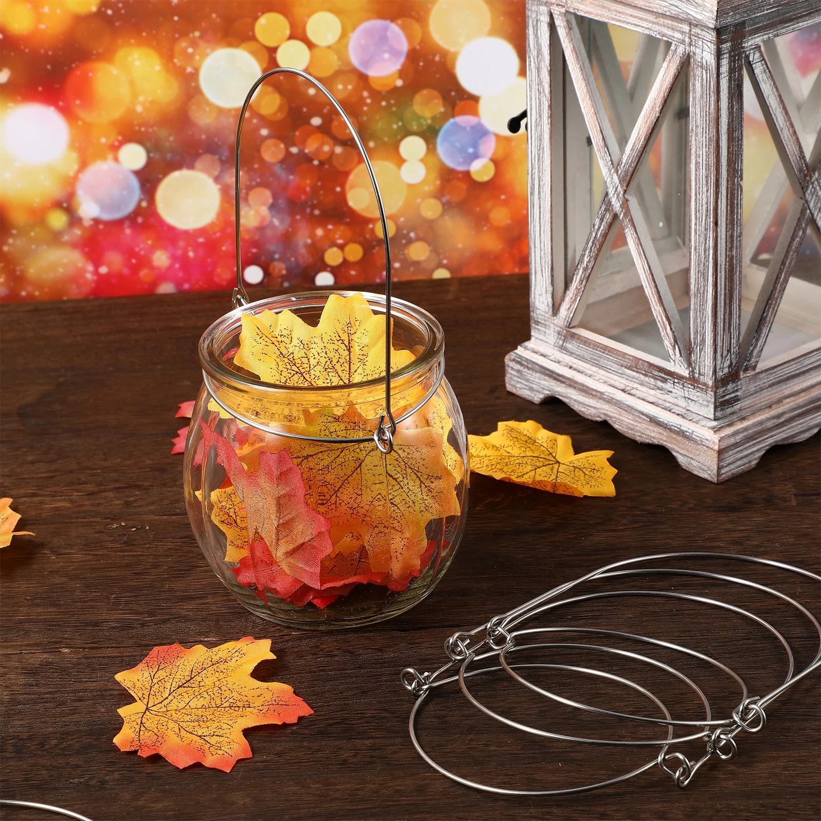 8 قطعة جرة ميسون المعدنية شماعات الأسلاك الفولاذ المقاوم للصدأ تعليب الجرار مقابض واسعة الفم المحمولة أدوات تخزين الزخرفية المتوافقة #3