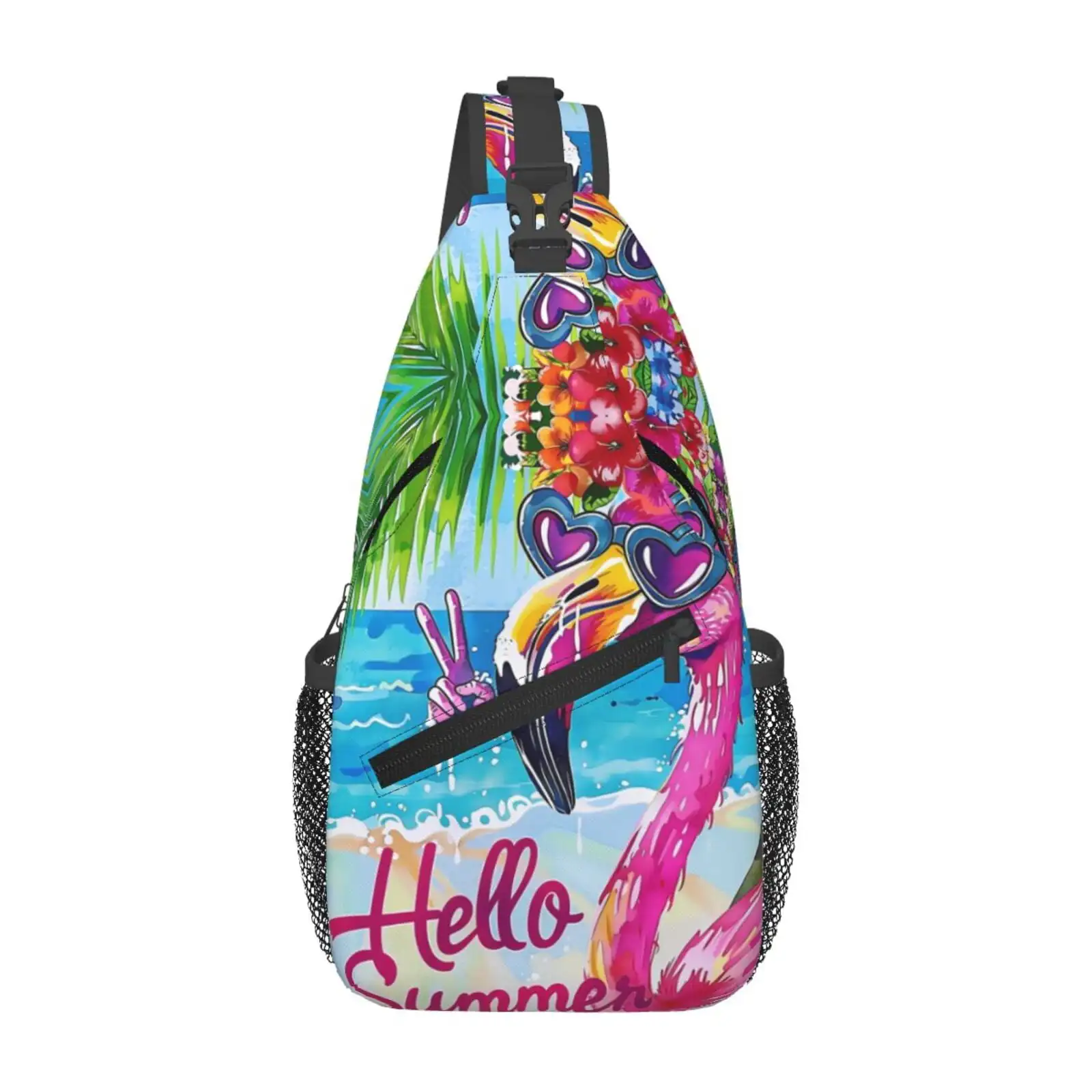 

Сумка-слинг для мужчин, летняя поясная сумка с тропическим фламинго, сумки через плечо, нагрудная сумка, маленькая спортивная сумка, противоугонная сумка через плечо