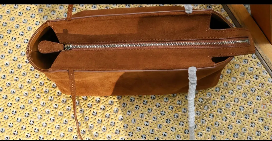 Light Luxury Saddle Bag for Women, High-Gloss Silky Suede Lined Lambskin, Chic Versatile Commuter Shoulder & Top-Handle Handbag
