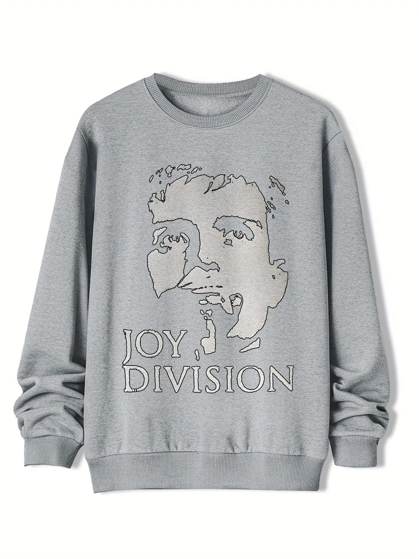 سويت شيرت Vintage Joy Division Graphic للرجال - تي شيرت بشريط أسود مع صورة أحادية اللون - موسيقى الروك/البانك/المعدنية ذات الوزن الثقيل #1