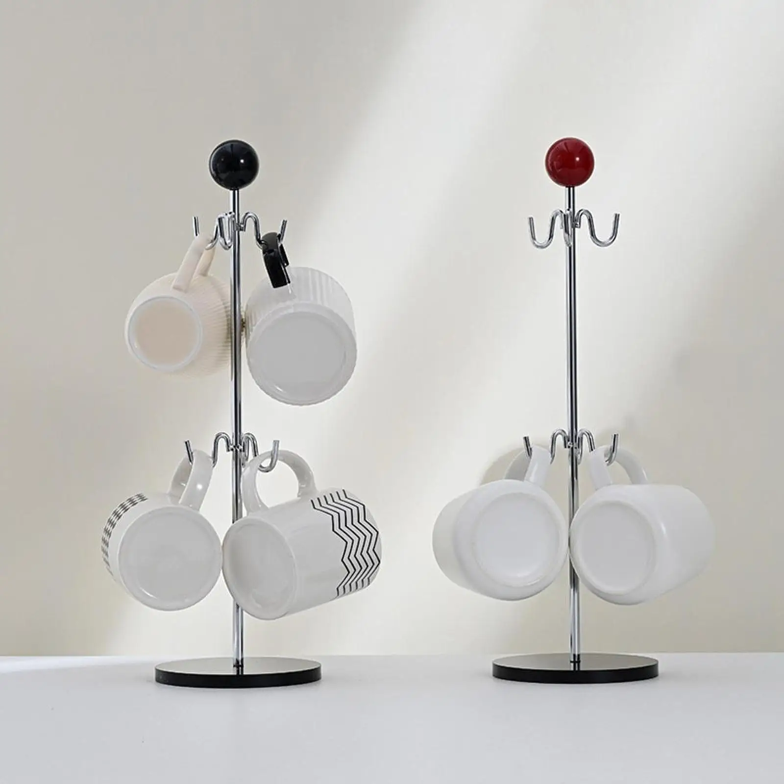 Coffee Mug Tree Drainer Stand Storage with 6 Claws Shelf Bottle Drying Rack Mug Holder with Base for Living Room Home
