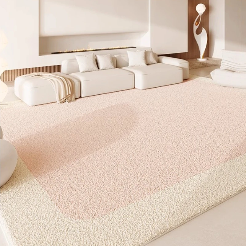 

Minimalist Carpets for Living Room Cream Style Bedroom Decor Solid Color Rug Fluffy Soft Pink Plush Carpet Thick non-slip Mat
