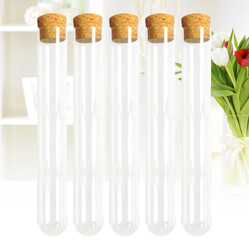 8Pcs Glass Test Tubes Cork Stoppers Durable Premium Clear Liquid Powder Sample Storage Travel Use 20x150mm
