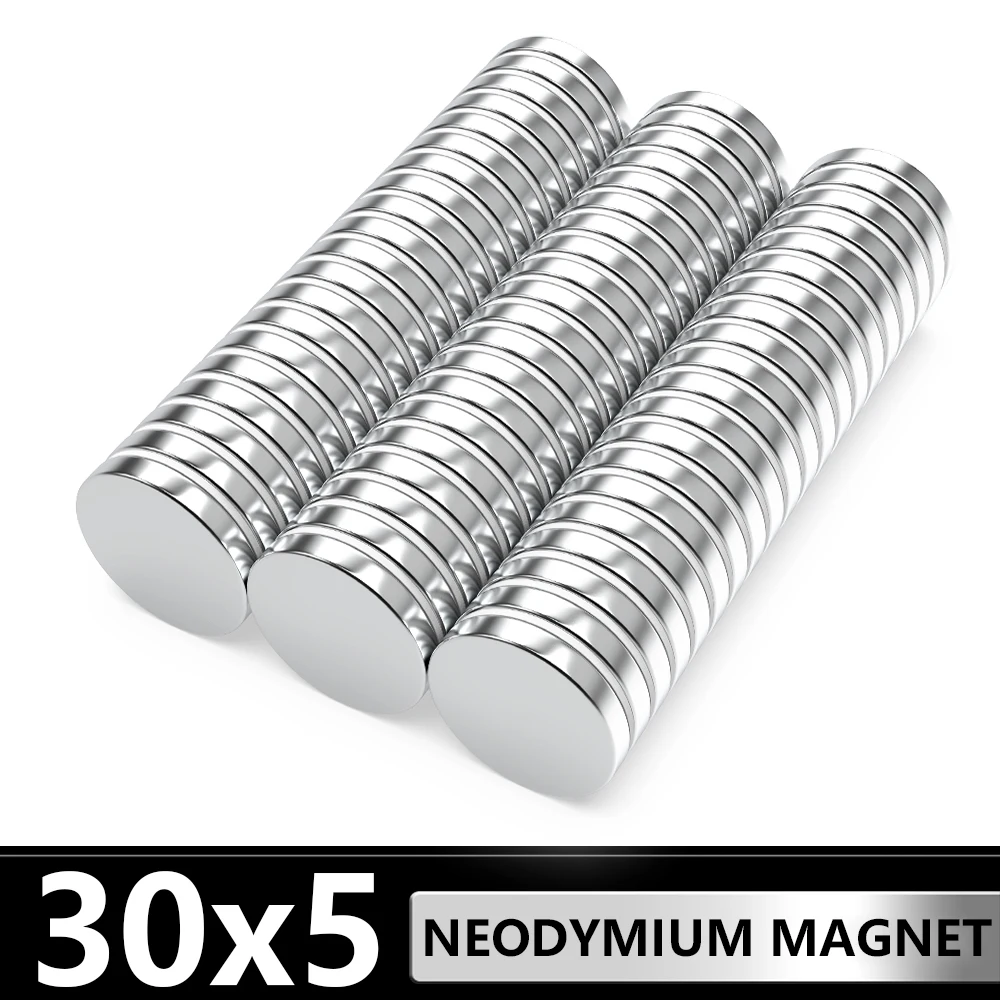 

1~30 Pcs Round Magnet 30x5 Permanent NdFeB Super Strong Powerful Magnetic imans N35 30mm x 5mm Neodymium Magnets