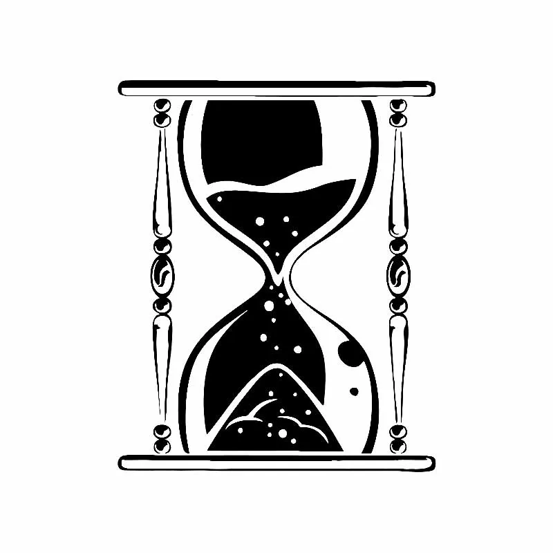 Fun Hourglass Clock Time Sticker High Quality Car Decoration Personality Pvc Waterproof Decal Black/white, 15cm*18cm