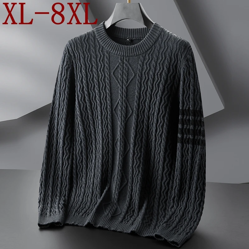 8XL 7XL 6XL 2025 جديد الخريف الشتاء الراقية الفاخرة Argyle منقوشة سترة رجل الملابس سميكة الدافئة رجالي لاعبا سحب أوم عادية