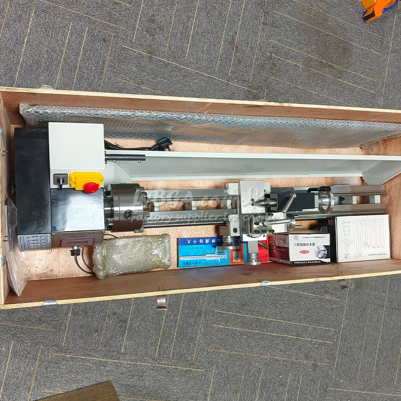 Semi-Automatic Metal Lathe WM210 1100W Auto Threading Making Mini CNC Machine Optonal 400 600 800mm