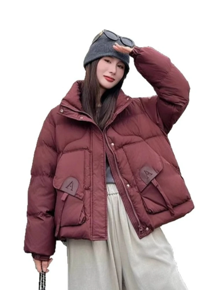 Weibliche Unten Jacke Winter Kurze Dicke Warme Lange Ärmeln Parkas Frauen Mode Lässig 90% Weiße Ente Puffer Mantel Damen Outwear